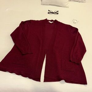 Time and Tru Deep Red Women's Cardigan